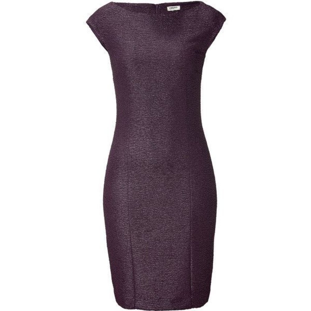 L'AGENCE Plum Purple Textured Boat Neck Cap Sleeve Sheath Dress sz 4 Women's